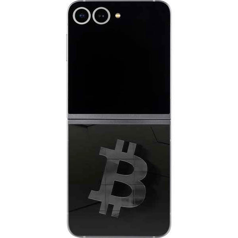 Bitcoin Textured Logo Galaxy Z Flip6 Skin